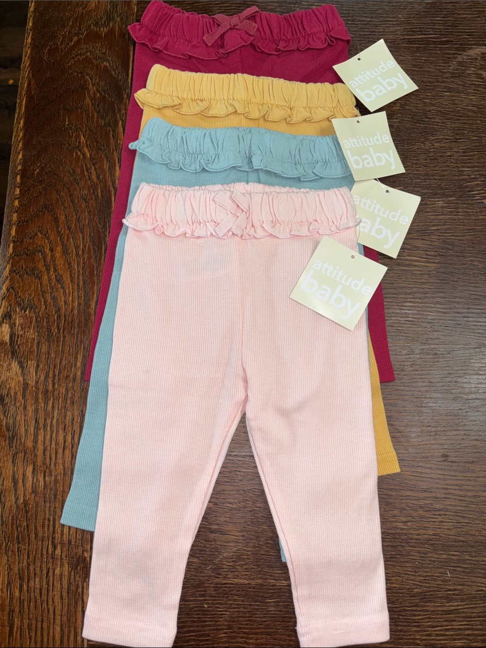 Baby Girl 4-Piece Ruffle-Waist Kids Leggings Lot  Set 6-9mo